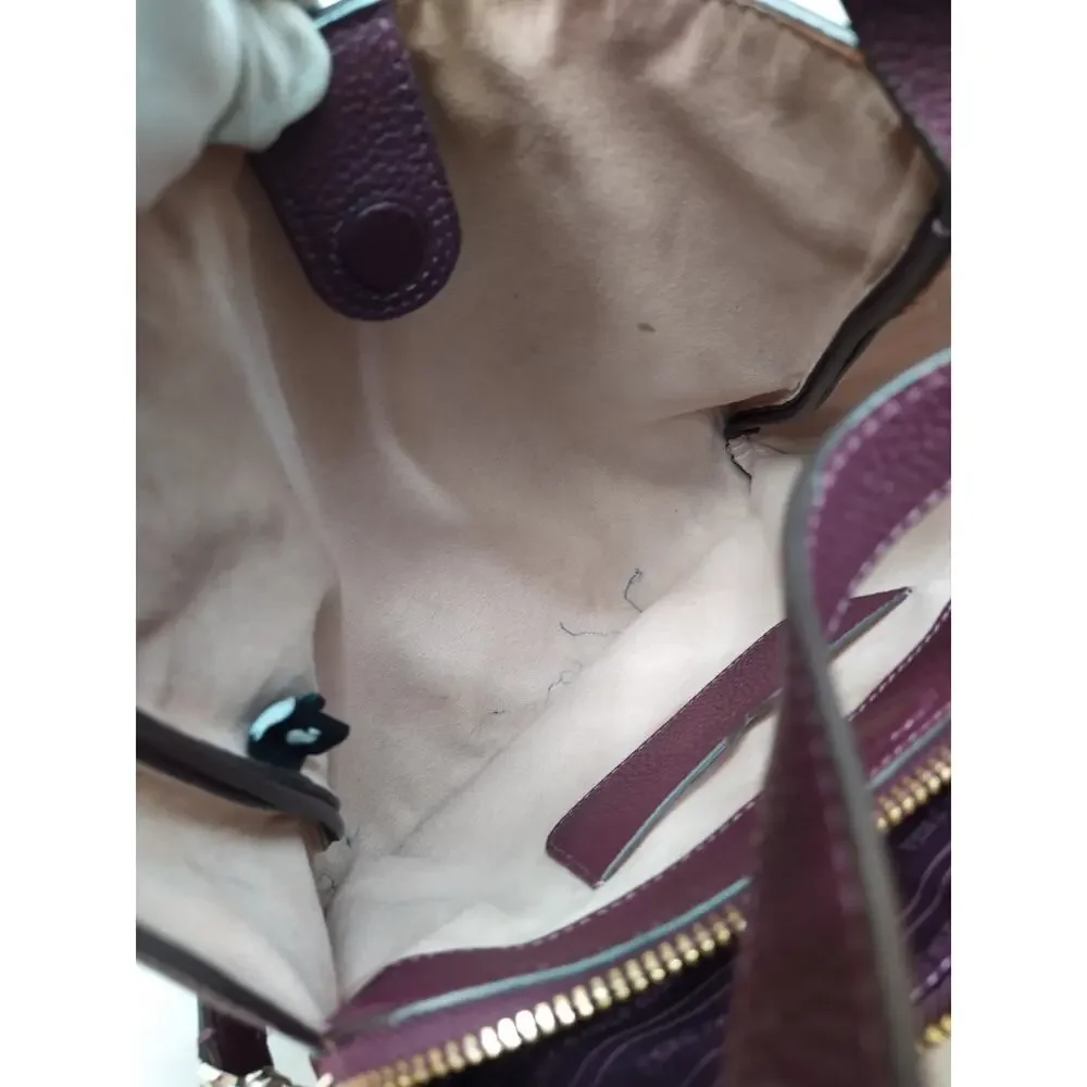 Kate Spade New York Purple Pebbled Leather Double Handles Crossbody Bag